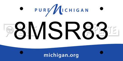 8MSR83 Michigan License Plate