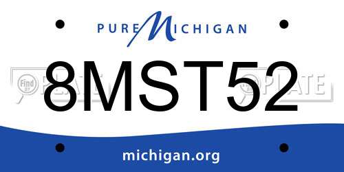 8MST52 Michigan License Plate