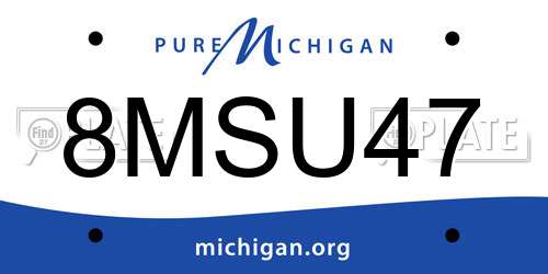 8MSU47 Michigan License Plate