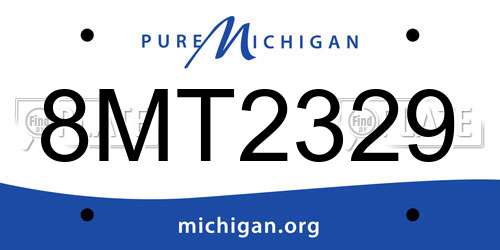 8MT2329 Michigan License Plate