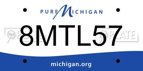 8MTL57 Michigan License Plate