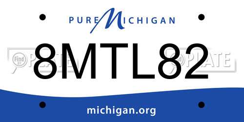 8MTL82 Michigan License Plate