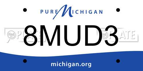 8MUD3 Michigan License Plate