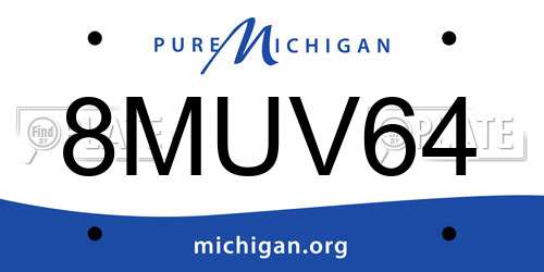8MUV64 Michigan License Plate