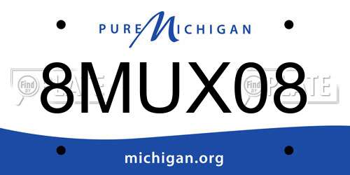8MUX08 Michigan License Plate