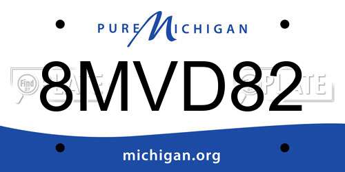 8MVD82 Michigan License Plate