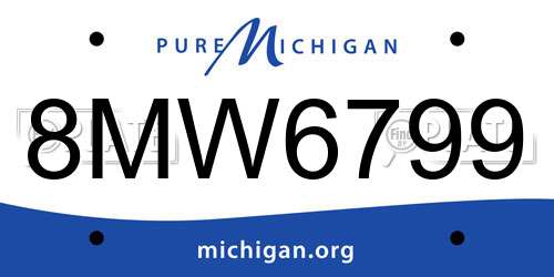 8MW6799 Michigan License Plate