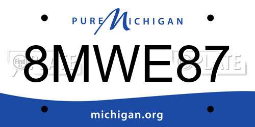 8MWE87 Michigan License Plate