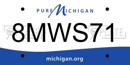 8MWS71 Michigan License Plate