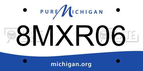 8MXR06 Michigan License Plate
