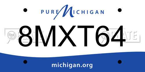 8MXT64 Michigan License Plate