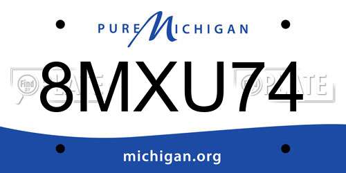 8MXU74 Michigan License Plate