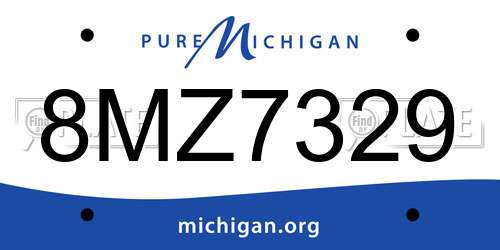 8MZ7329 Michigan License Plate