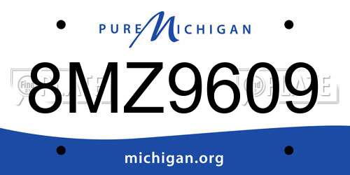 8MZ9609 Michigan License Plate