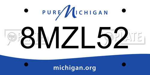 8MZL52 Michigan License Plate