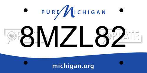 8MZL82 Michigan License Plate