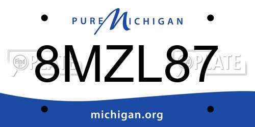 8MZL87 Michigan License Plate