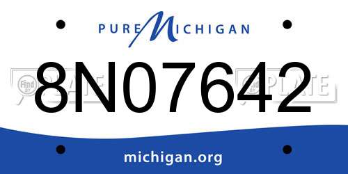 8N07642 Michigan License Plate