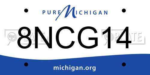 8NCG14 Michigan License Plate
