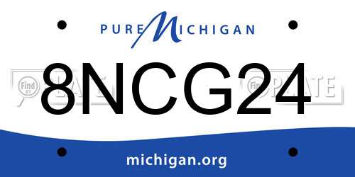 8NCG24 Michigan License Plate
