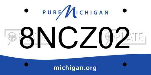 8NCZ02 Michigan License Plate