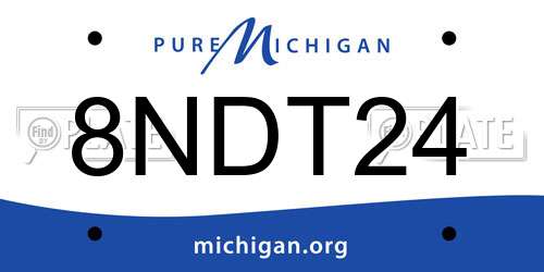8NDT24 Michigan License Plate