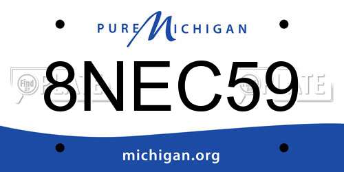 8NEC59 Michigan License Plate