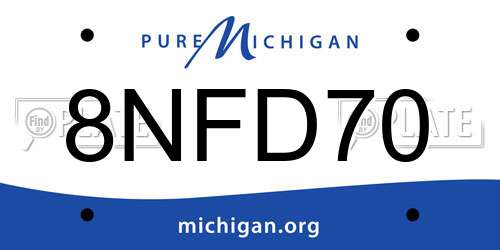 8NFD70 Michigan License Plate