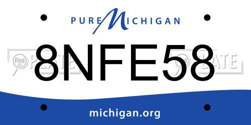 8NFE58 Michigan License Plate