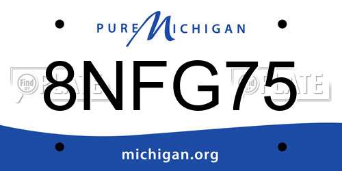8NFG75 Michigan License Plate