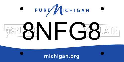 8NFG8 Michigan License Plate