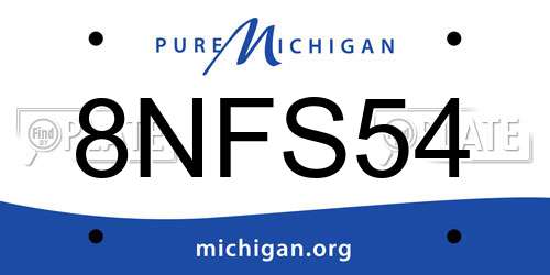 8NFS54 Michigan License Plate