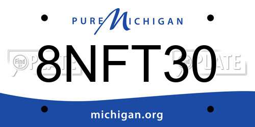 8NFT30 Michigan License Plate