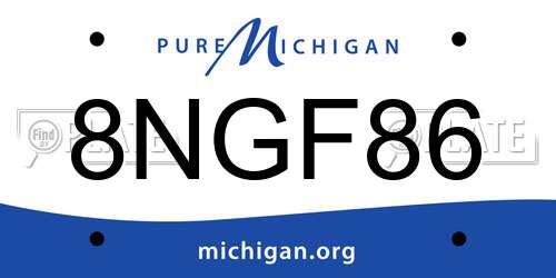 8NGF86 Michigan License Plate