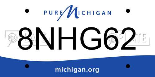 8NHG62 Michigan License Plate