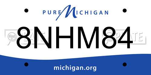 8NHM84 Michigan License Plate