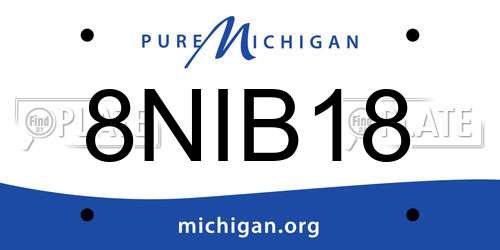 8NIB18 Michigan License Plate