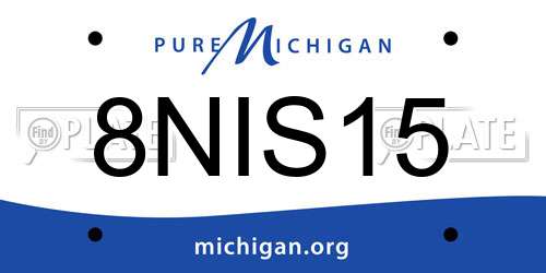 8NIS15 Michigan License Plate
