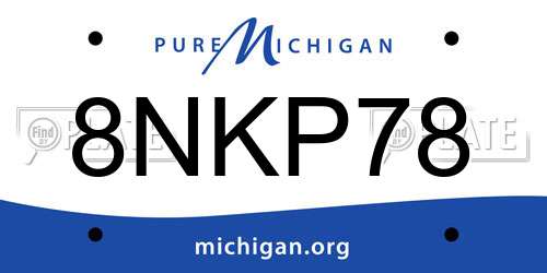 8NKP78 Michigan License Plate
