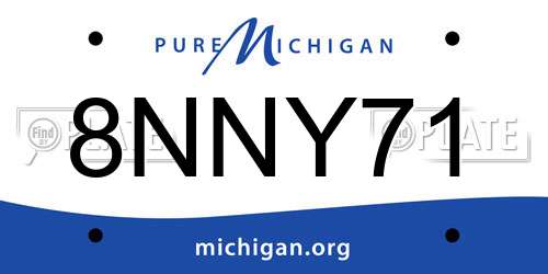 8NNY71 Michigan License Plate