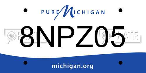 8NPZ05 Michigan License Plate