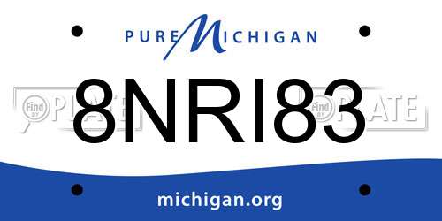 8NRI83 Michigan License Plate