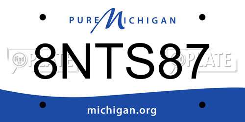 8NTS87 Michigan License Plate