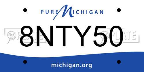 8NTY50 Michigan License Plate