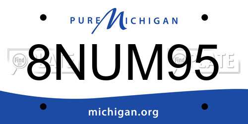 8NUM95 Michigan License Plate