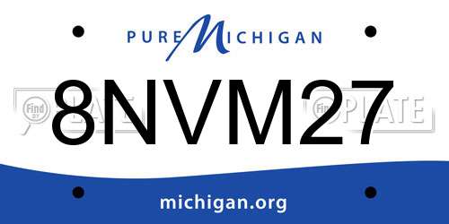 8NVM27 Michigan License Plate