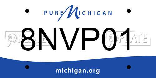 8NVP01 Michigan License Plate
