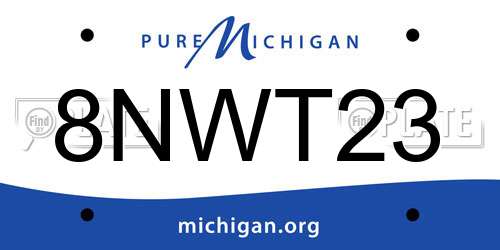 8NWT23 Michigan License Plate