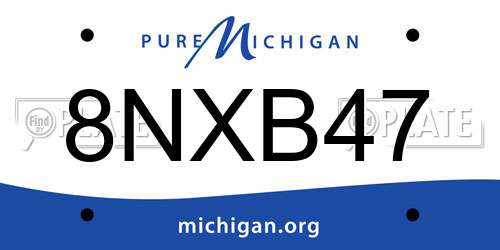 8NXB47 Michigan License Plate
