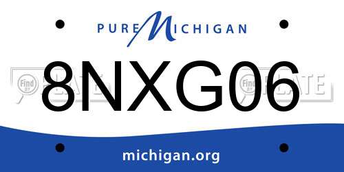 8NXG06 Michigan License Plate